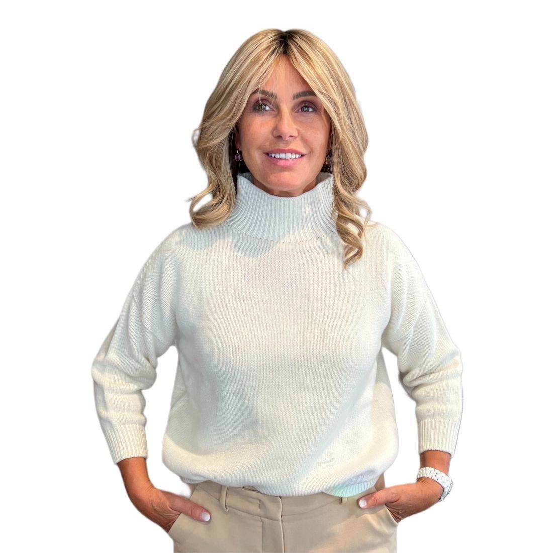 Maglia Lupetto Chantal Panna VANISE'