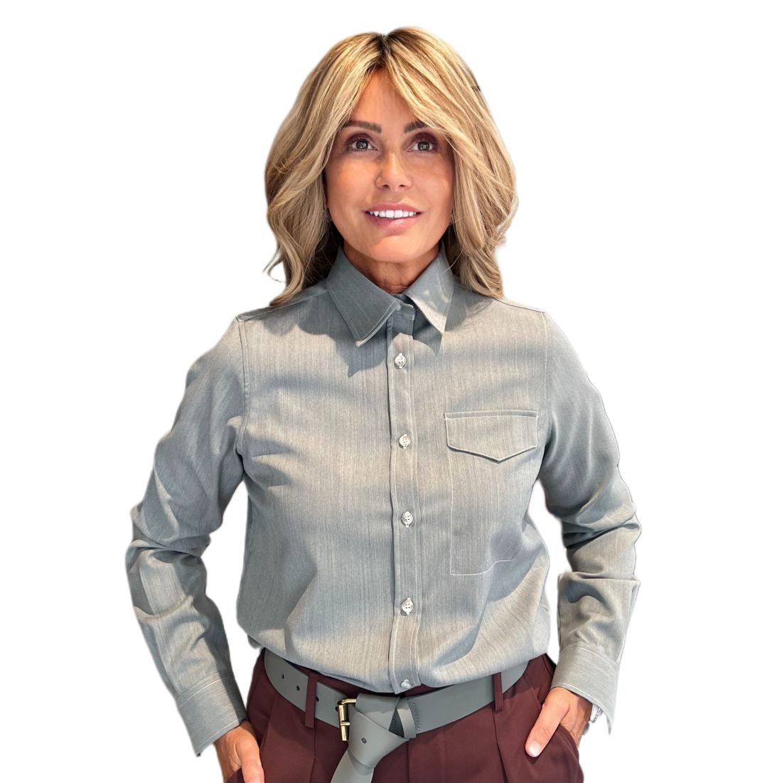 Camicia Lisa Lana Grigia NG71