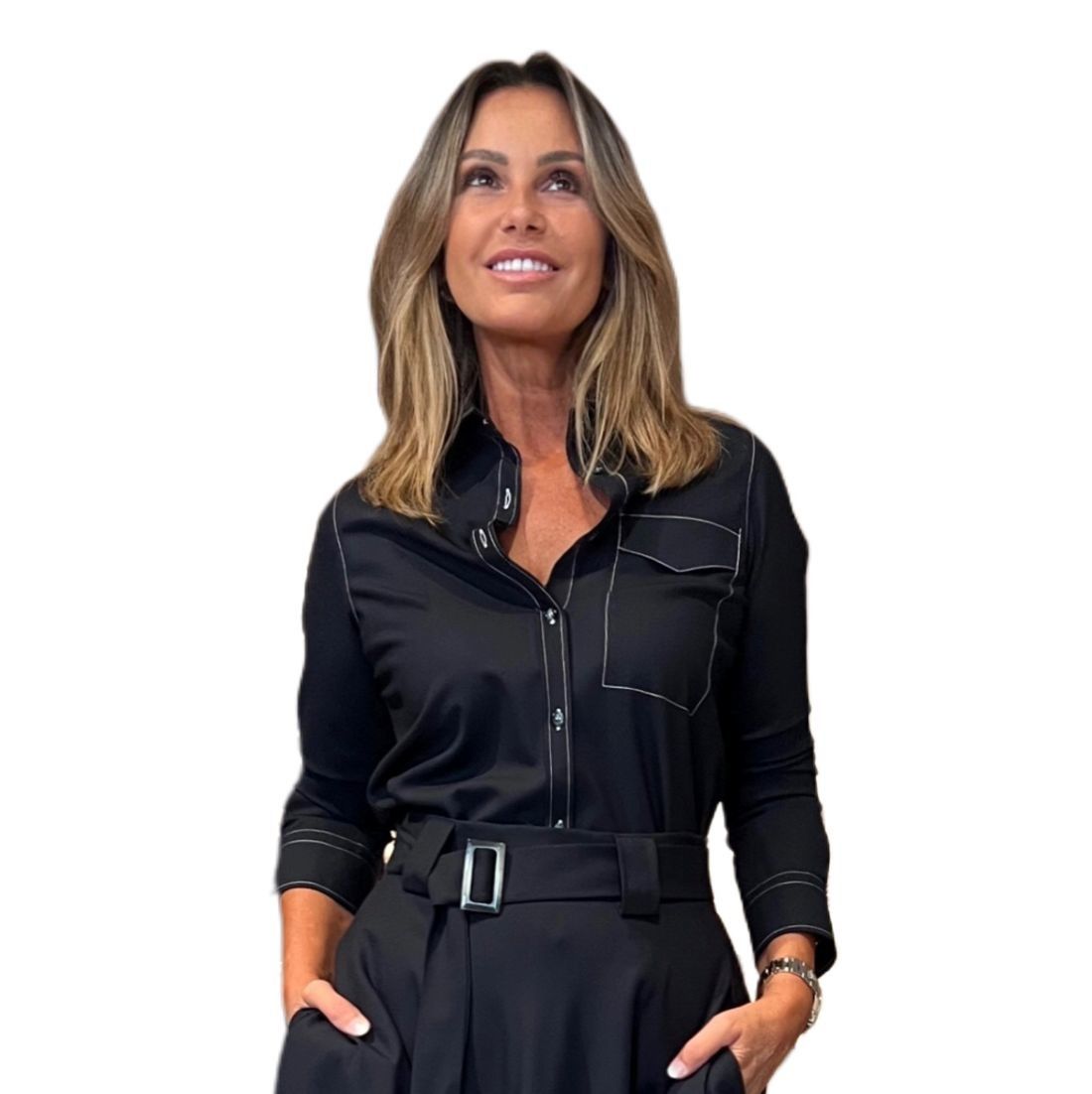 Camicia Lisa Lana Blu NG71