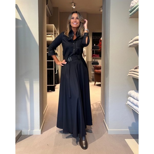 Camicia Lisa Lana Blu NG71