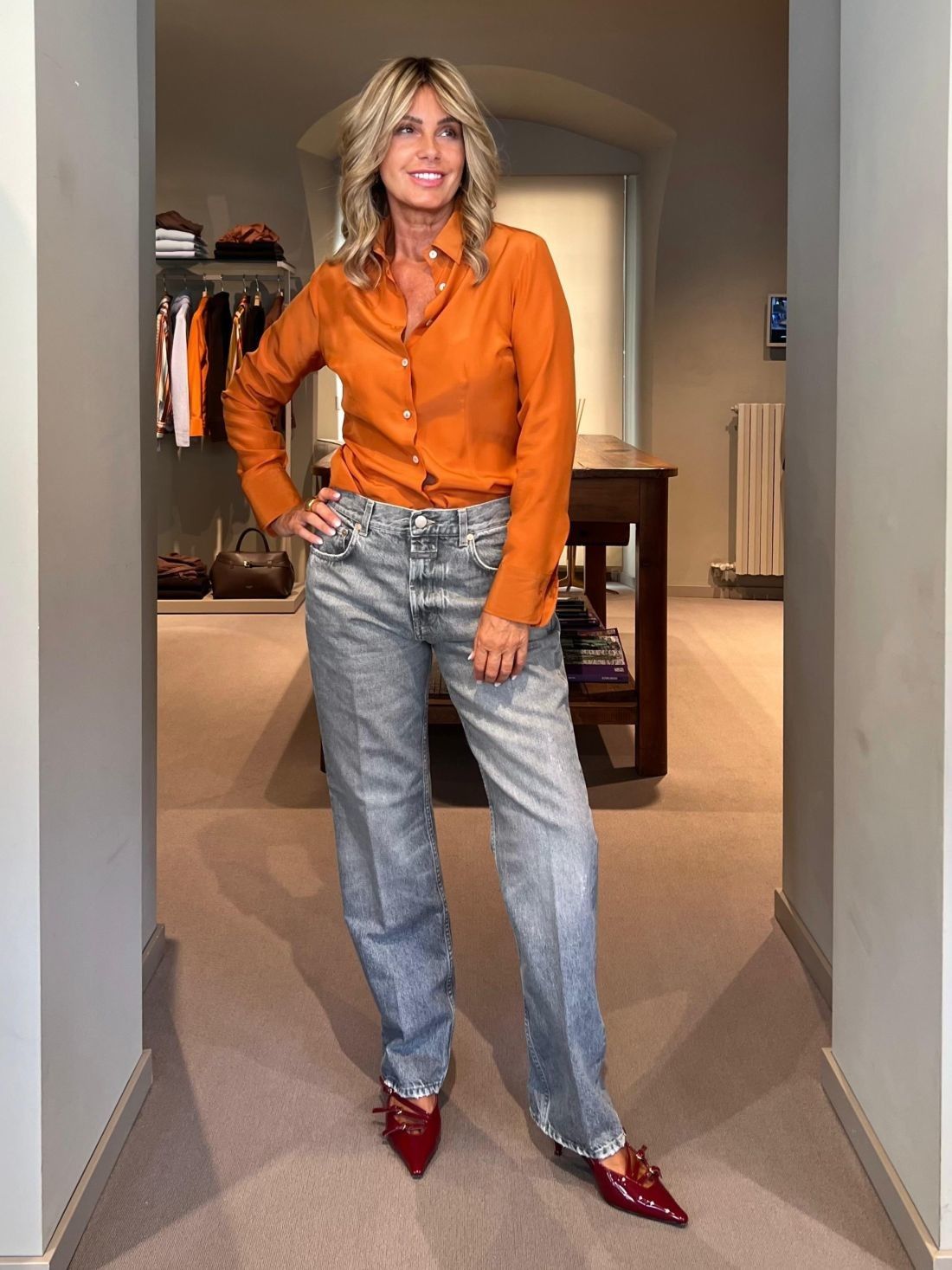 Camicia Barbara Arancio Seta NG71