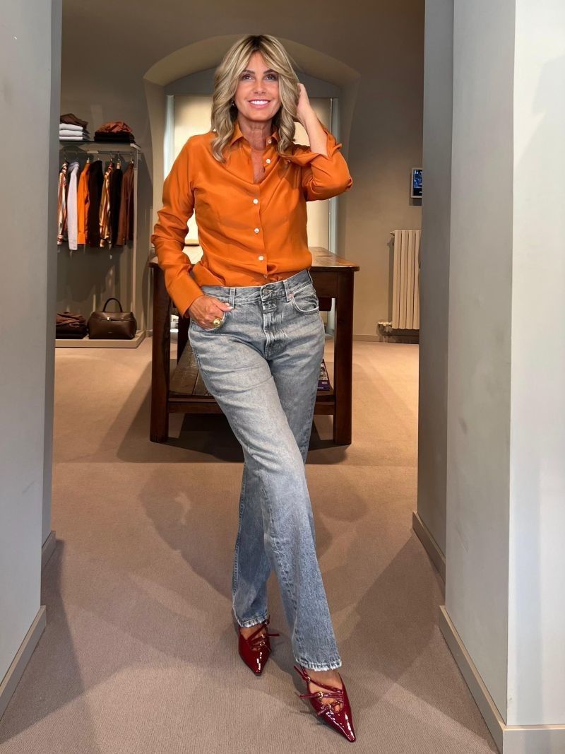 Camicia Barbara Arancio Seta NG71
