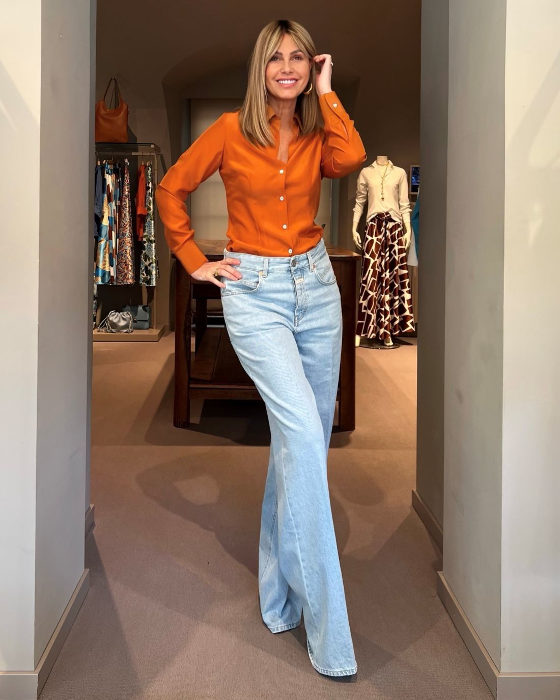 Camicia Barbara Arancio Seta NG71