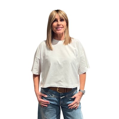 T-shirt Deep Yoke Panna CLOSED