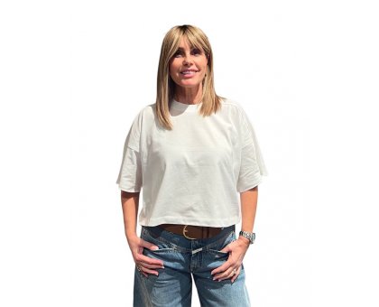 T-shirt Deep Yoke Panna CLOSED