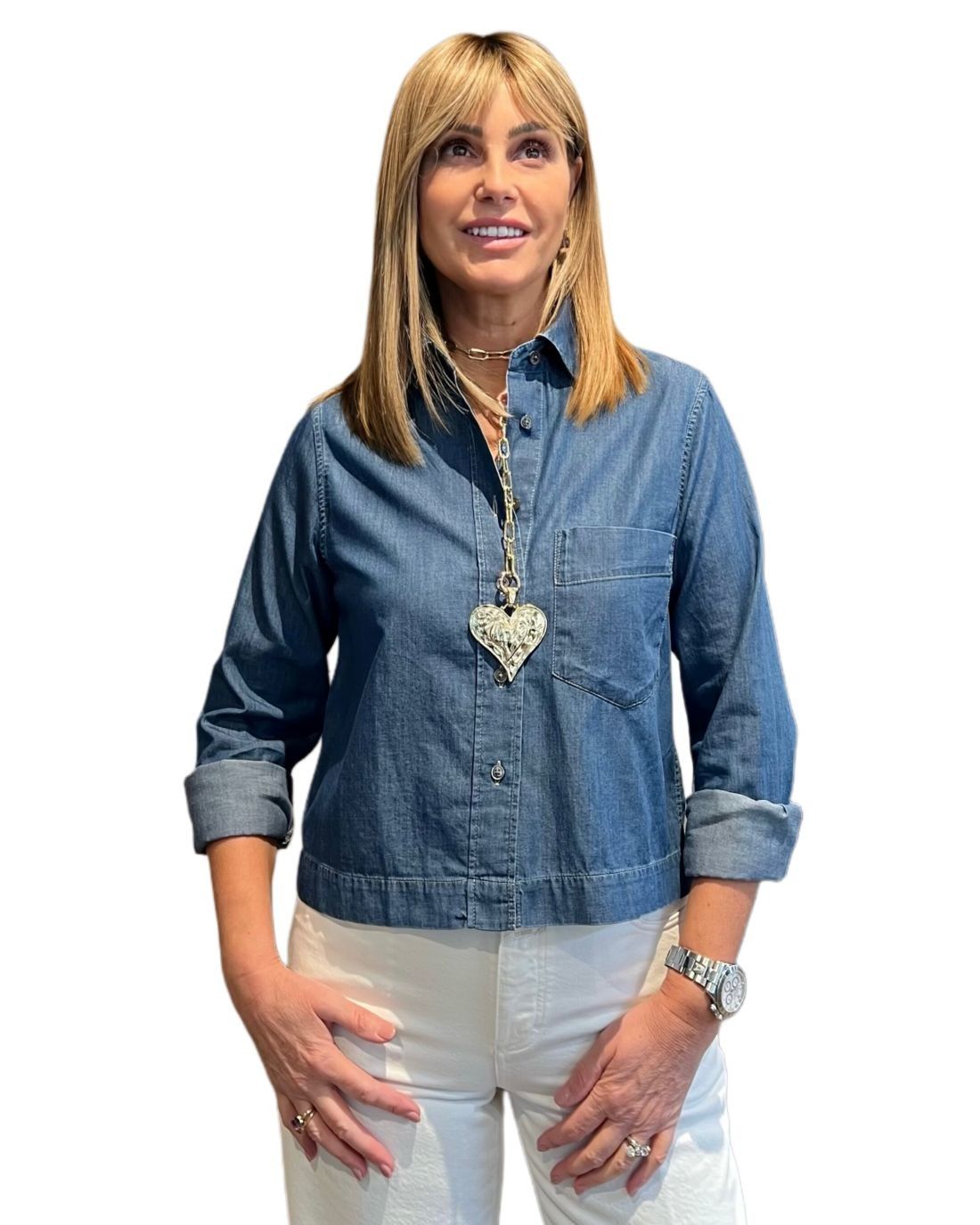 Camicia Cropped Classic Dark Blue CLOSED