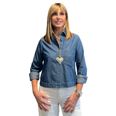 Camicia Cropped Classic Dark Blue CLOSED