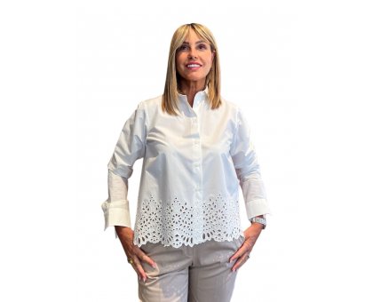 Camicia Bianca Ricamo Sangallo GUGLIELMINOTTI