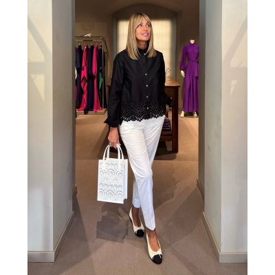 Camicia Nera Ricamo Sangallo GUGLIELMINOTTI
