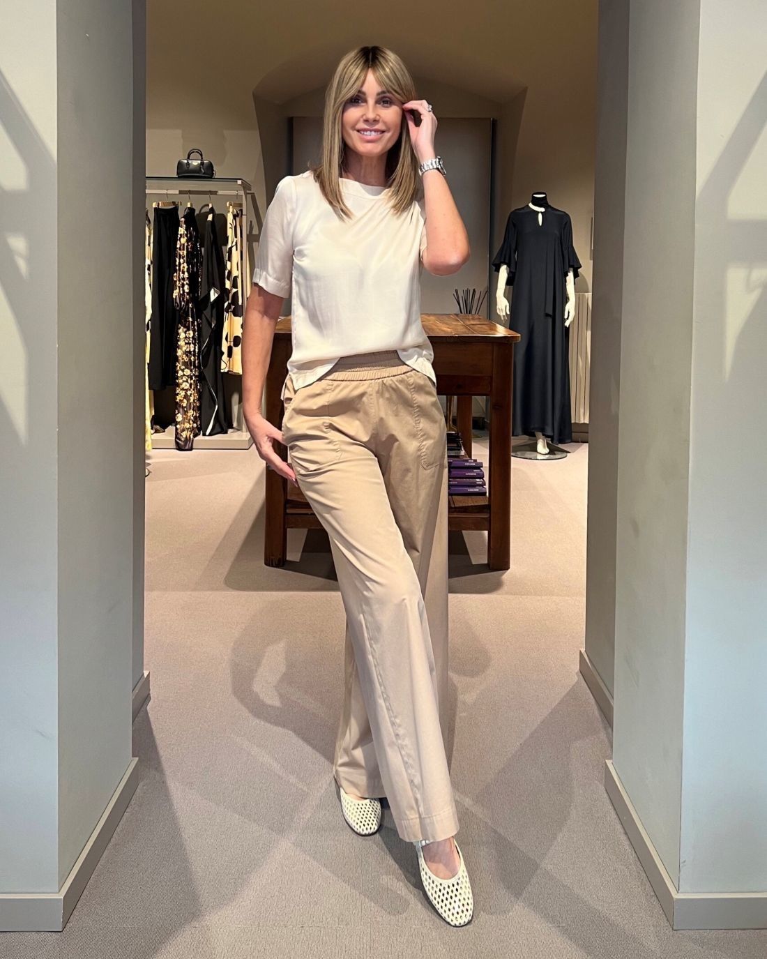 Pantalone Beige Coulisse ViaMASINI80