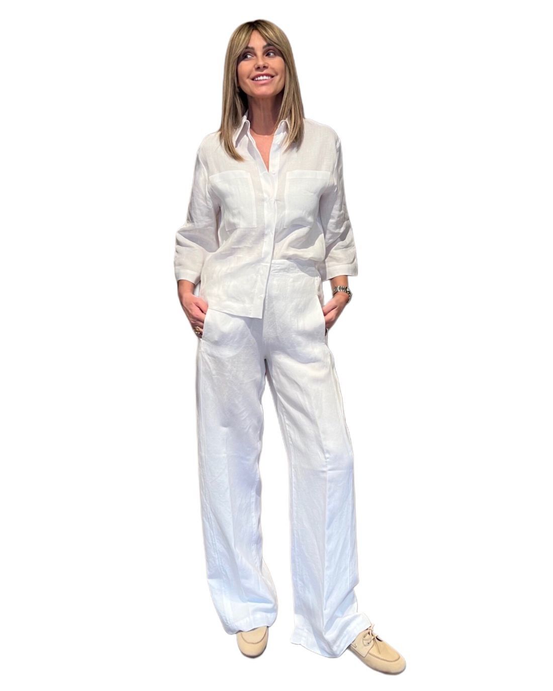 Pantalone Bianco Elastico ViaMASINI80