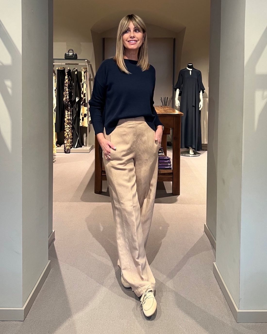 Pantalone Beige Elastico ViaMASINI80