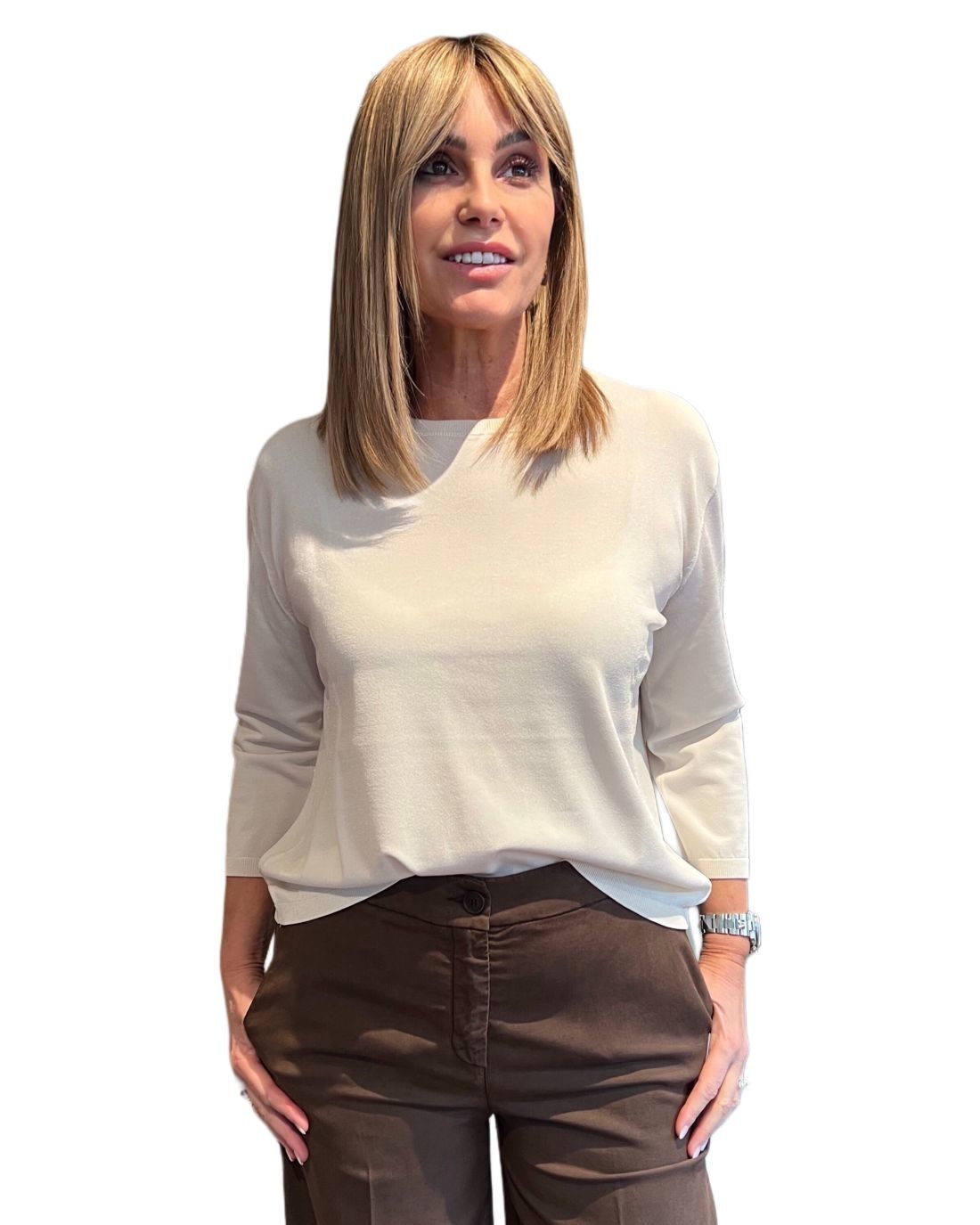 Maglia Collo Ampio Panna MAIDA MILA