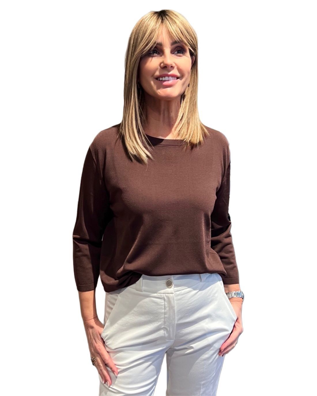 Maglia Collo Ampio Marrone MAIDA MILA