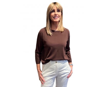 Maglia Collo Ampio Marrone MAIDA MILA