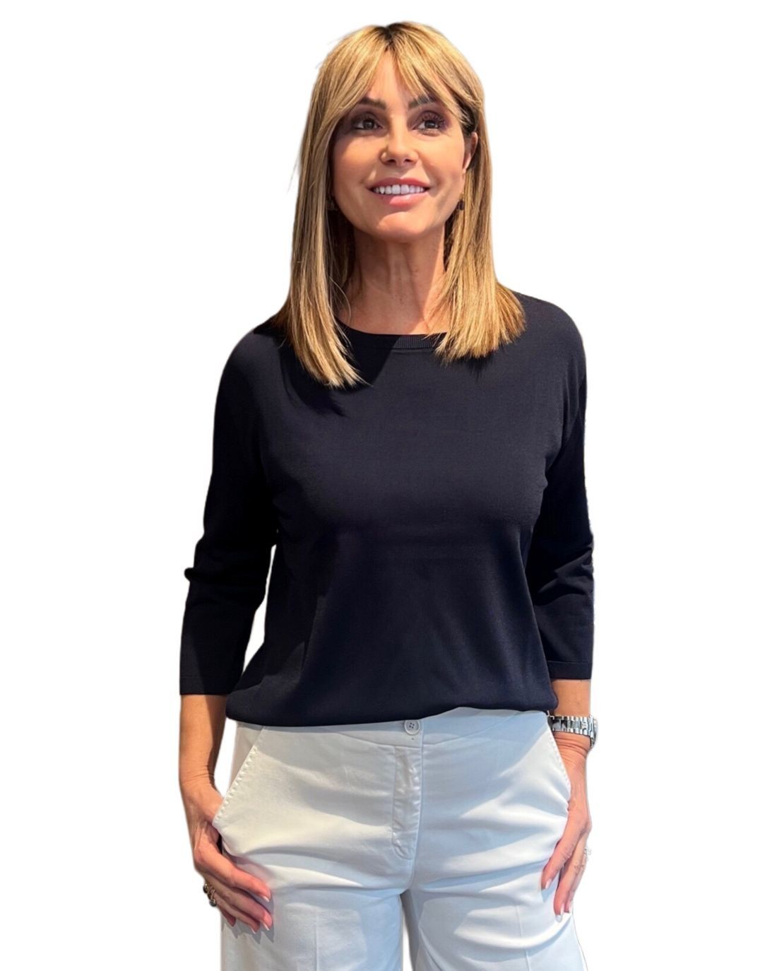 Maglia Collo Ampio Blu Navy MAIDA MILA