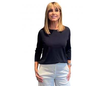 Maglia Collo Ampio Blu Navy MAIDA MILA