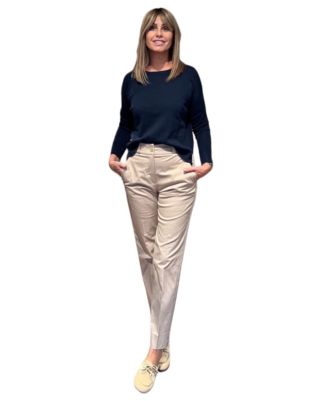 Pantalone Sigaretta Beige PESERICO