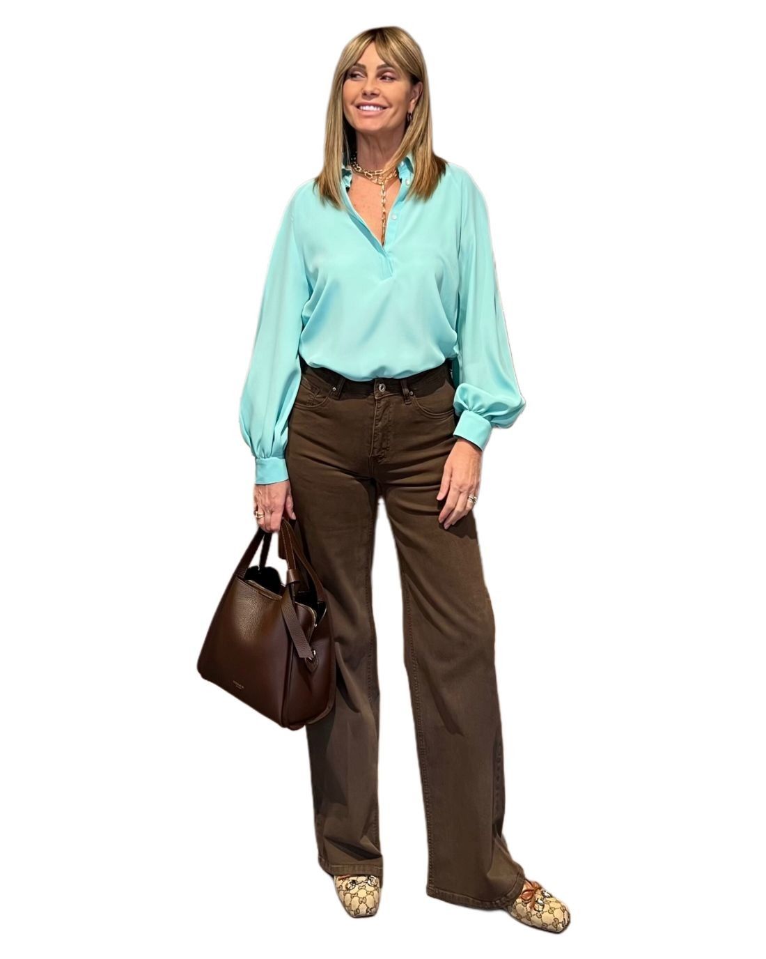 Jeans Dritto Marrone NG71