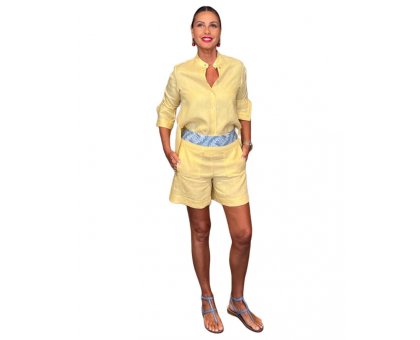 Completo Shorts Lino Giallo NG71