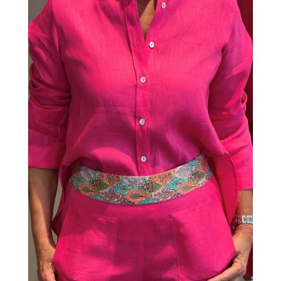 Completo Shorts Lino Fucsia NG71