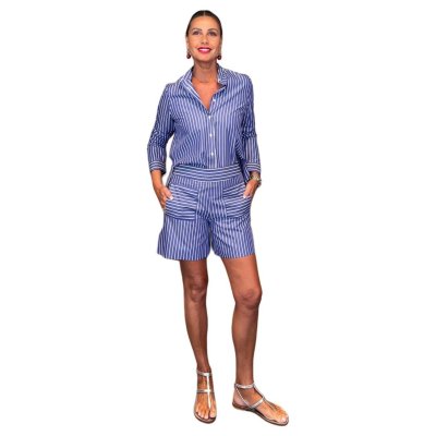 Completo Shorts Cotone Righe NG71