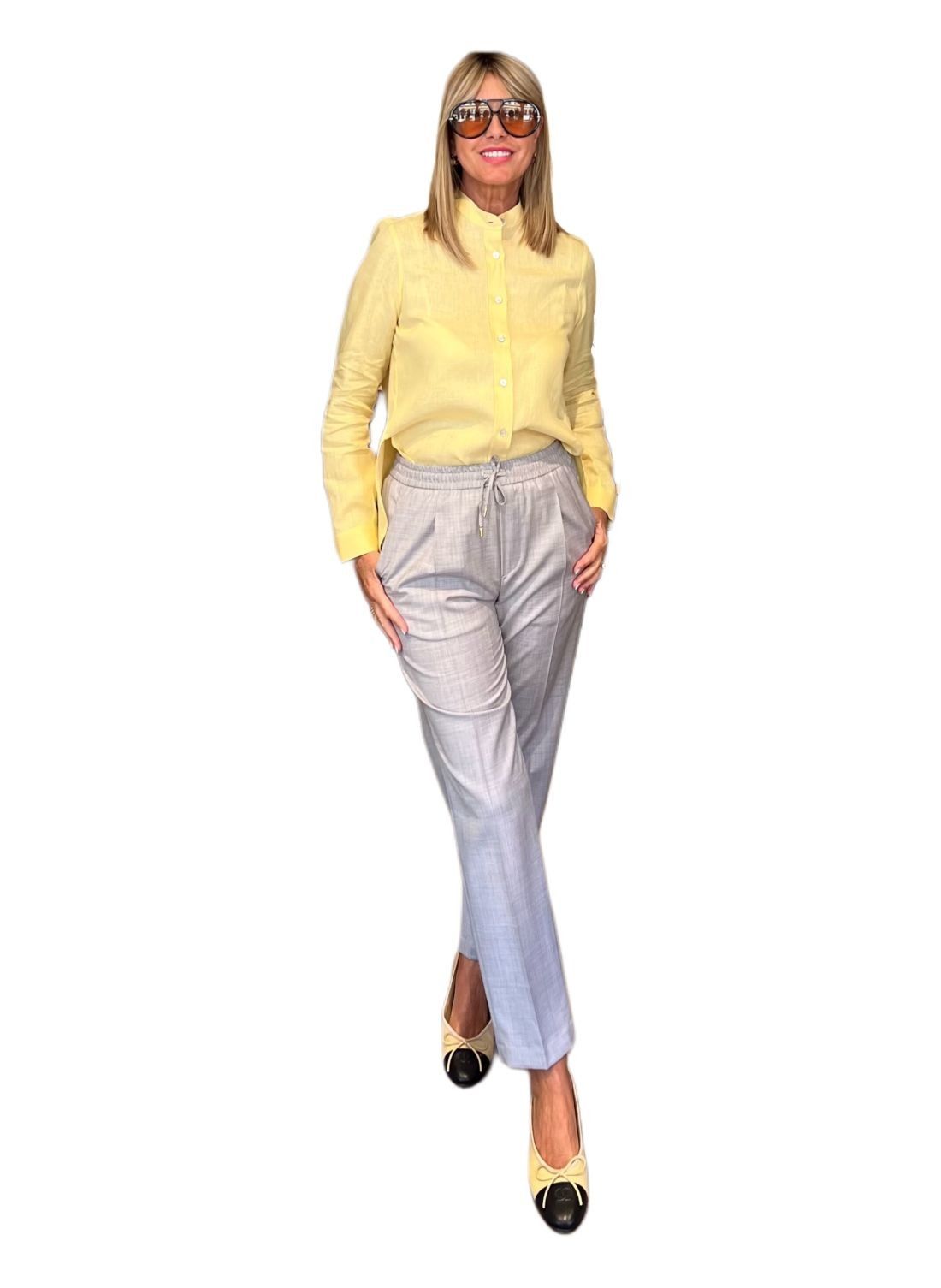 Camicia Clielia Lino Gialla NG71