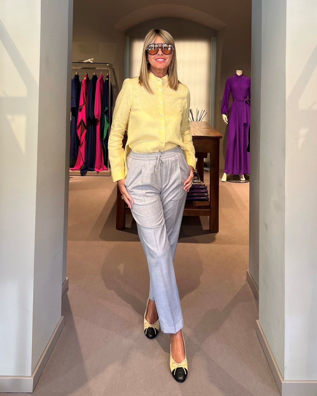 Camicia Clielia Lino Gialla NG71