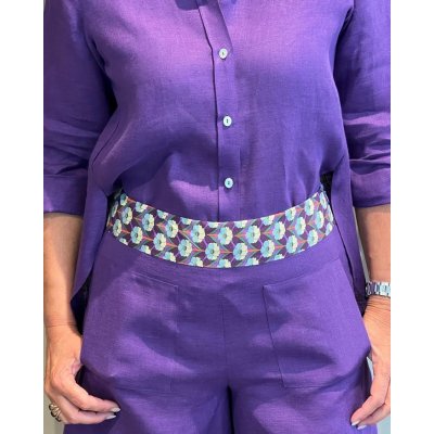Completo Shorts Lino Viola NG71