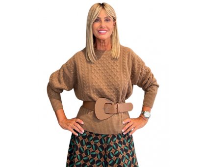 Maglia Treccia Cacao SOLOCASCMIR