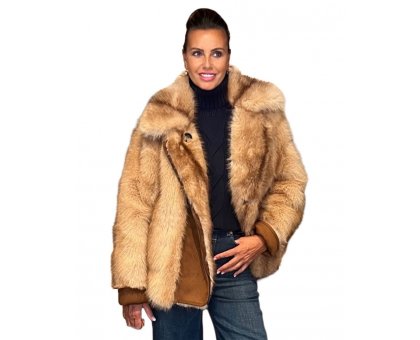 Eco Pelliccia Reversibile Tan and Multi URBANCODE