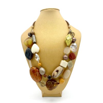 Girocollo doppio filo in resina