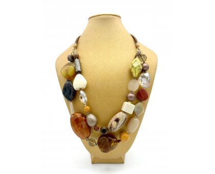 Girocollo doppio filo in resina