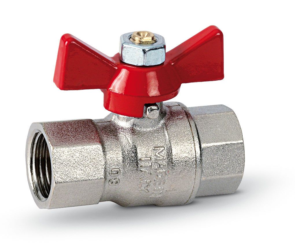 Valvola Sfera Femmina  pass. Totale FARFALLA  3/4"