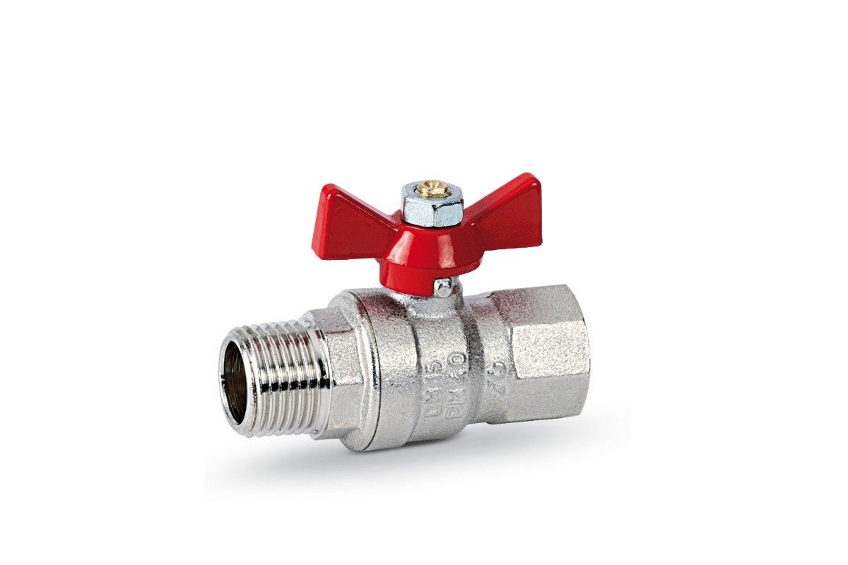 Valvola Sfera  pass. Totale MF FARFALLA  3/8"