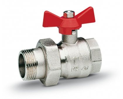 Valvola Sfera c/bocchettone diritta FARFALLA 1/2"
