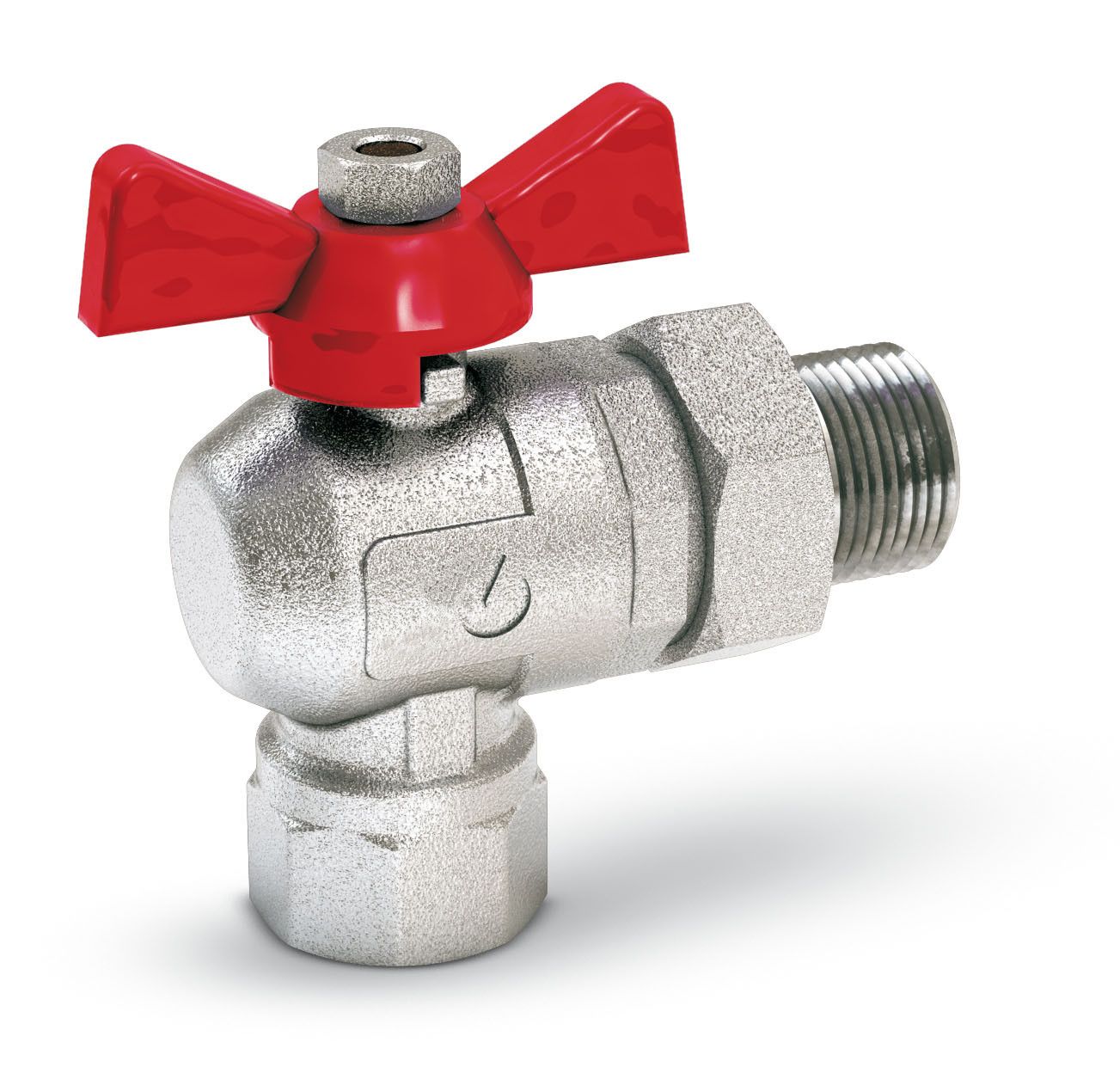 Valvola Sfera c/bocchettone  squadra  FARFALLA  1/2"