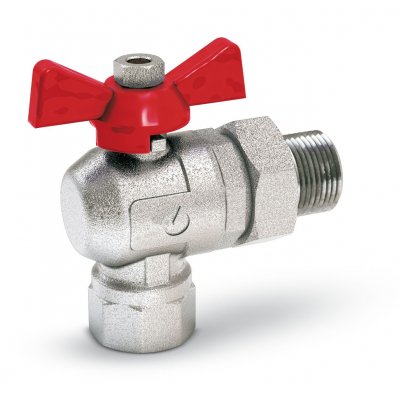 Valvola Sfera c/bocchettone squadra FARFALLA 1/2"