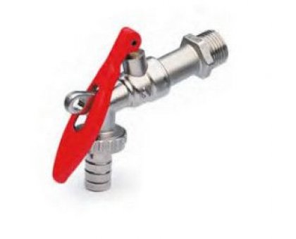 Rubinetto da giardino con maniglia luchettabile 3/4"-1/2"