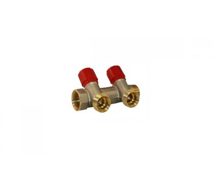 COLLETTORE per Acqua CALDA c/valvolina di Chiusura 2vie 3/4" x 3/4"