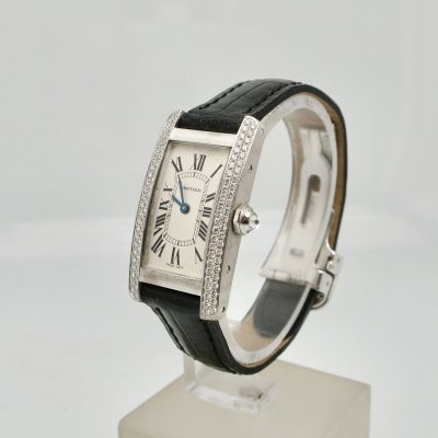 CARTIER TANK AMERICANE ORO BIANCO DIAMANTI