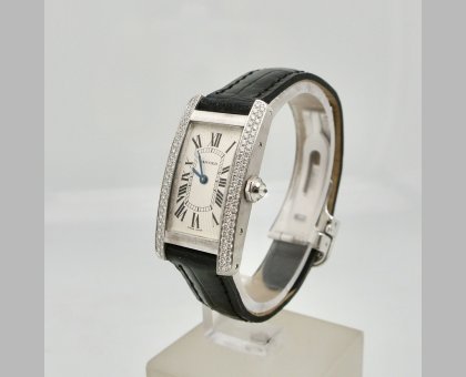 CARTIER TANK AMERICANE ORO BIANCO DIAMANTI