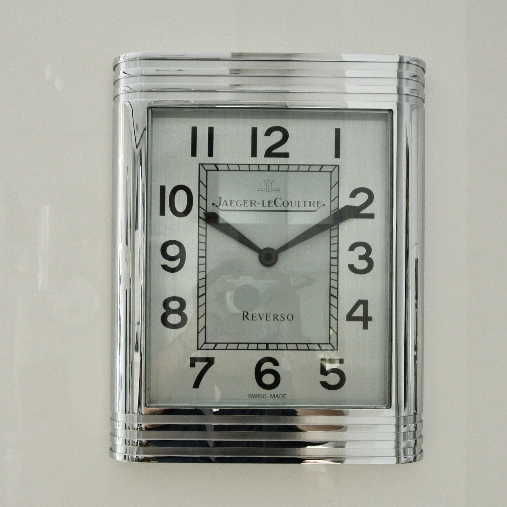 JAEGER LE COULTRE WALL CLOCK SILVER BIG SIZE