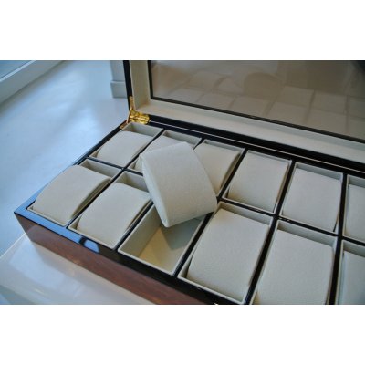 RAPPORT cofanetto portaorologi 12 pz in radica di legno