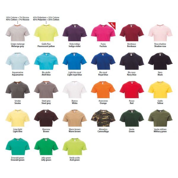 T-shirt Colorata - 2 Stampe Piccole