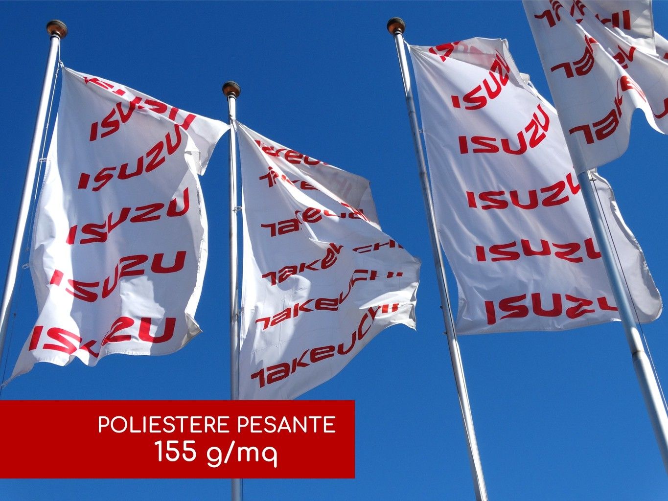 Bandiere Personalizzate Verticali - Poliestere Pesante 155 g/mq