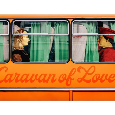 FOTOGRAFIA DIGITALE SU TELA - ARTISTA SLASKY - TITOLO "CARAVAN OF LOVE" cm. L 100 x H 70