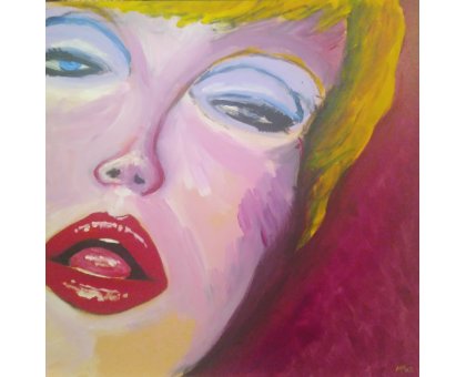 ACRILICO SU TAVOLA MARCO METTO ' SELFIE NR 09 ' dimensioni L 48 x H 48 cm.