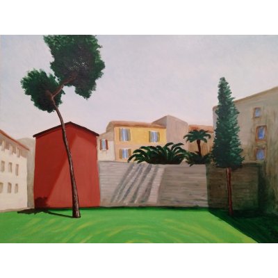 OLIO SU TELA MARCO METTO ' MATTINA A FANO ' dimensioni L 80x H 60 cm.