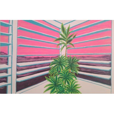 ACRILICO SU TELA MARCO METTO ' MICHELLE'S SUNSET ' dimensioni L 120 x H 80 cm.